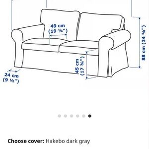IKEA Ektorp Loveseat Dark Gray Sofa Couch Cover